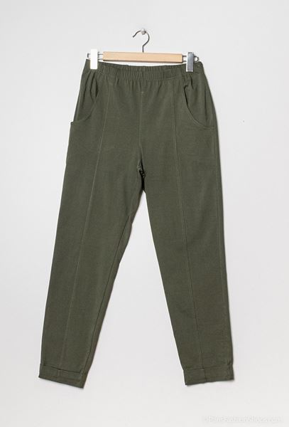 Picture of PULL UP KHAKI TROUSER STRETCH WITH ELASTICATED WAIST